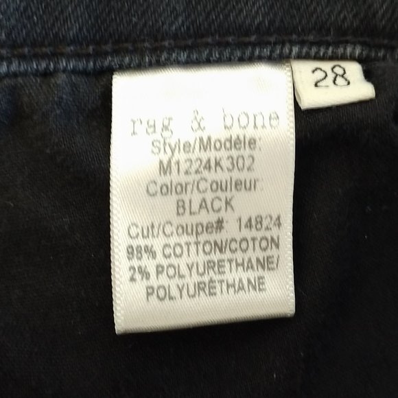 Rag & Bone Denim 8 Standard Issue Jeans Black - Picture 6 of 6